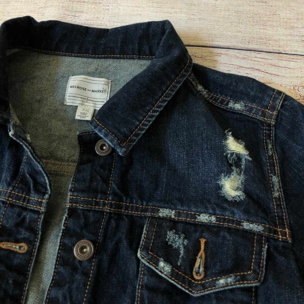 Melrose and Market Distressed Denim Jacket - Picture 2 of 6